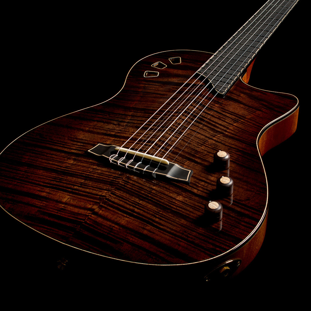 Top down view of Stage Artist Habano Burst body thumb