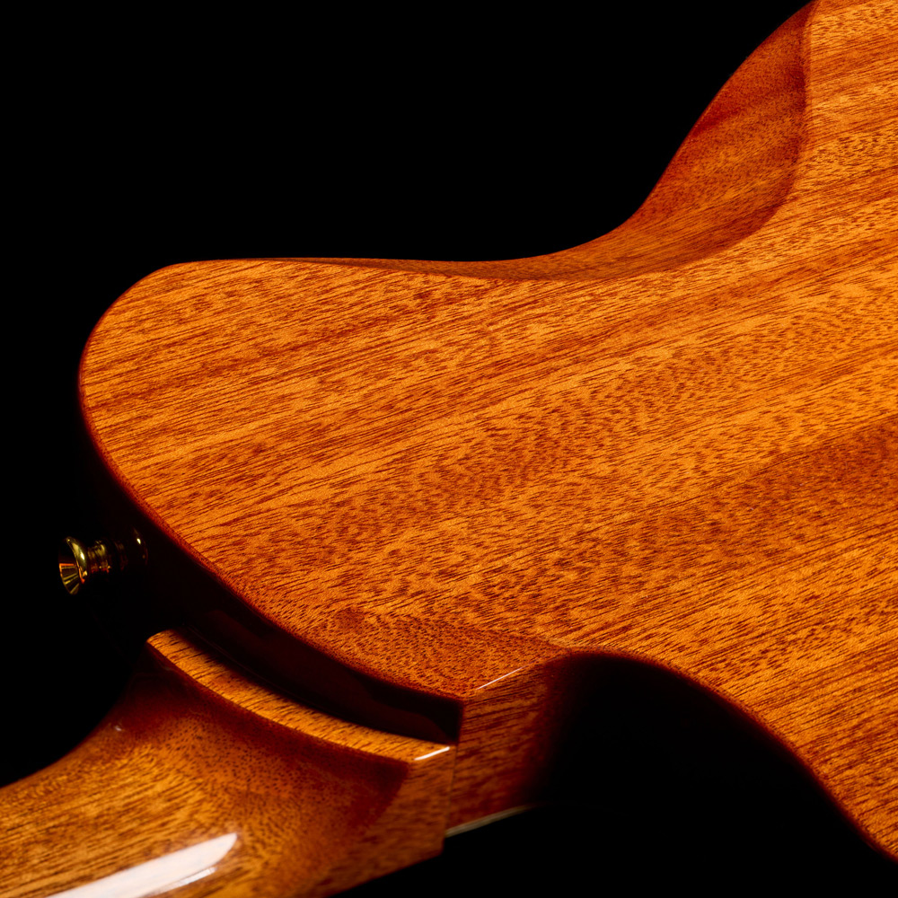 Close-up view of Stage Artist Traditional sculpted neck heel thumb