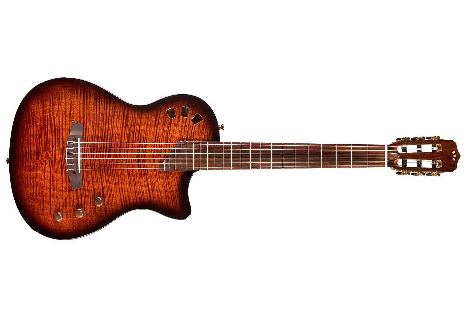 Horizontal front view of Stage Edge Burst guitar