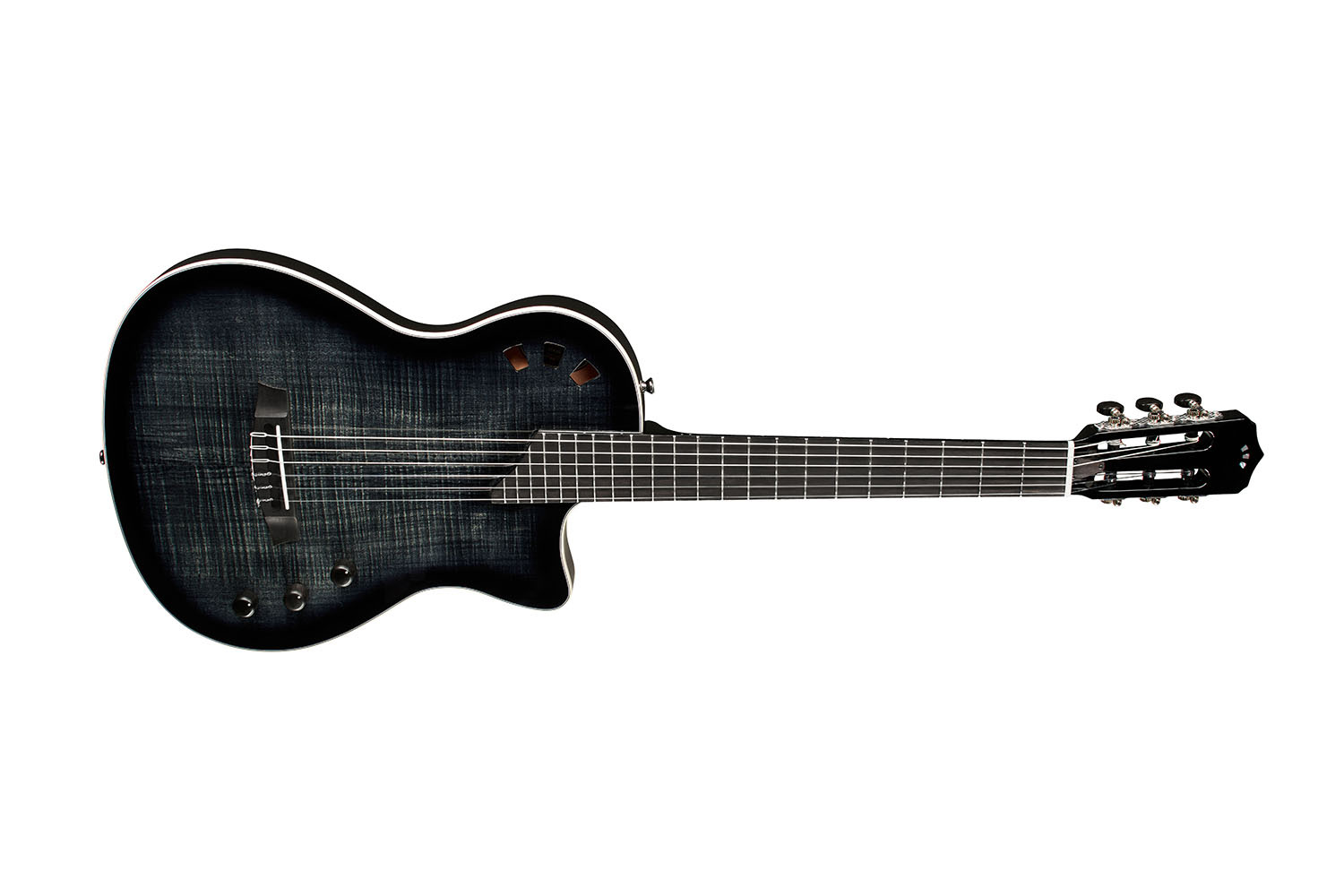 Horizontal side view of Stage Black Burst guitar