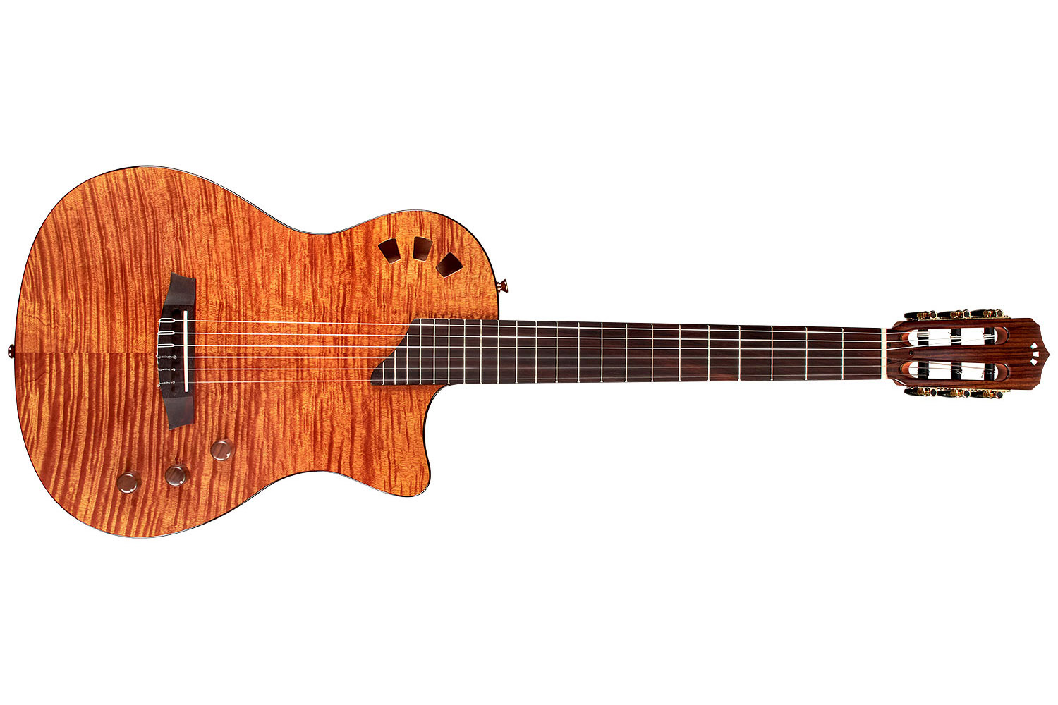 Horizontal front view of Stage Natural Amber guitar