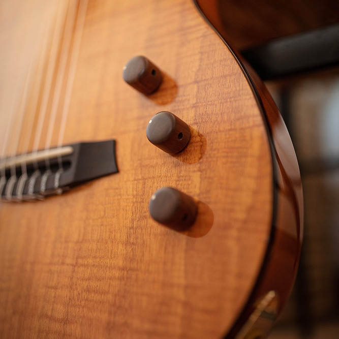 Close-up of Stage Natural Amber knobs thumb