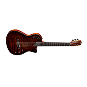 Horizontal side view of Stage Artist Habano Burst guitar thumb