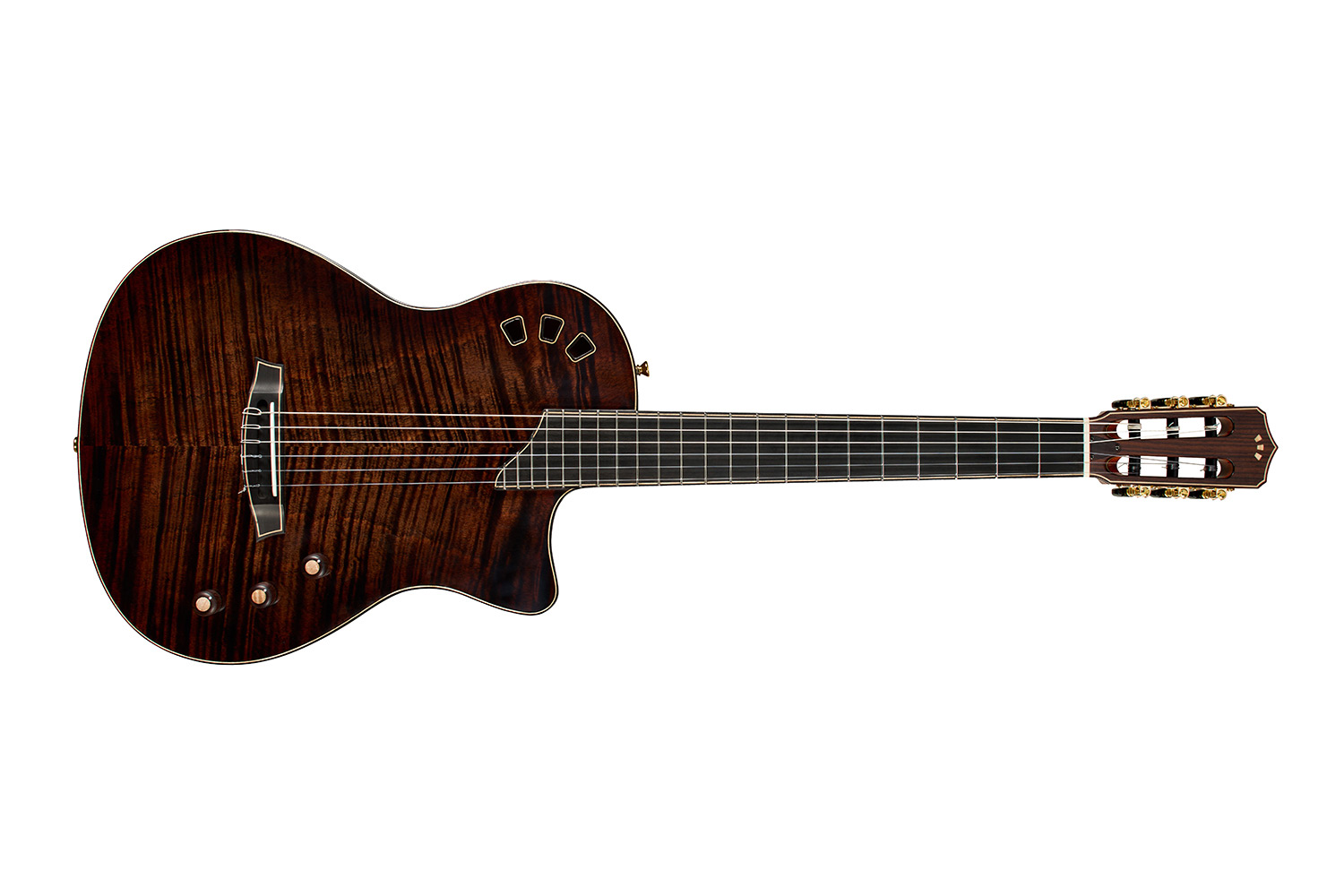 Horizontal front view of Stage Artist Habano Burst guitar