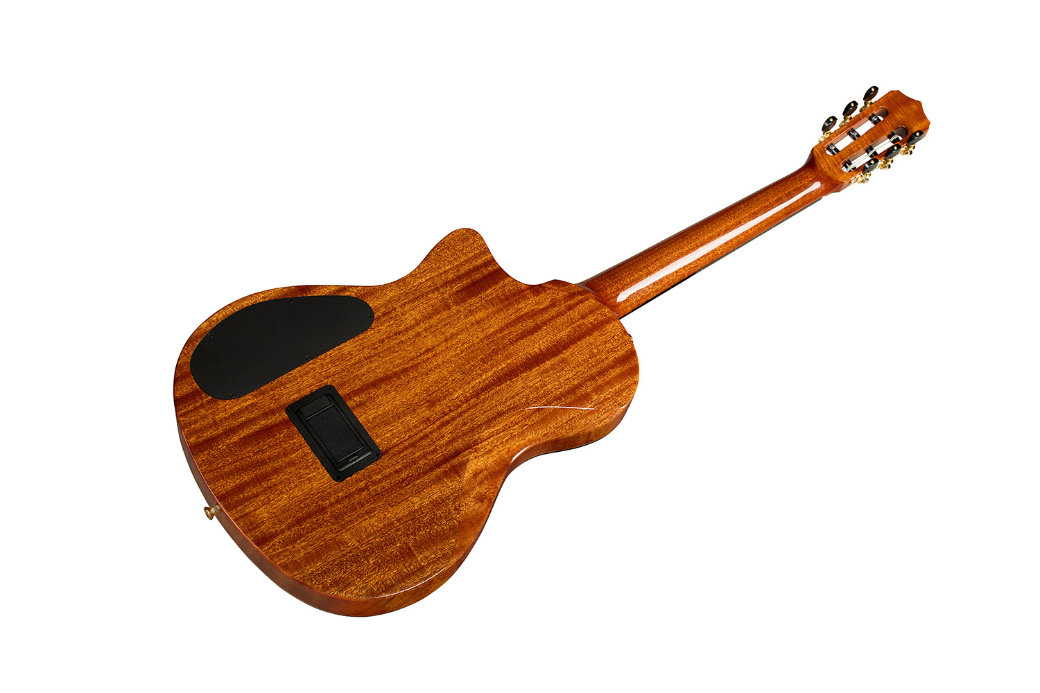 Angled back view of Stage Artist Habano Burst guitar