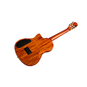 Angled back view of Stage Artist Habano Burst guitar thumb