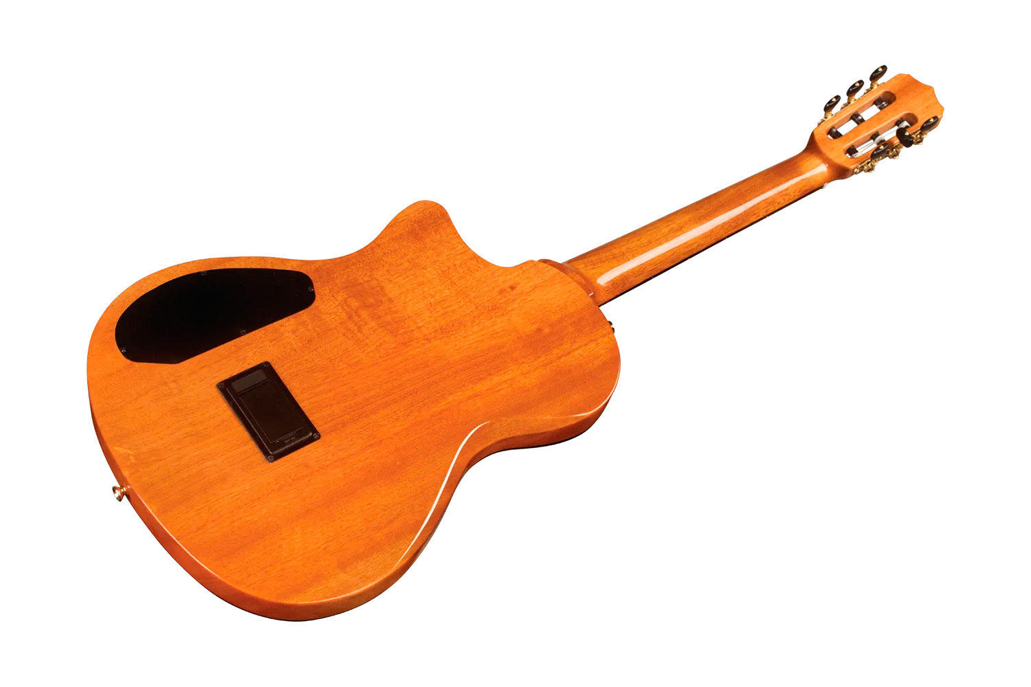 Angled back view of Stage Edge Burst guitar