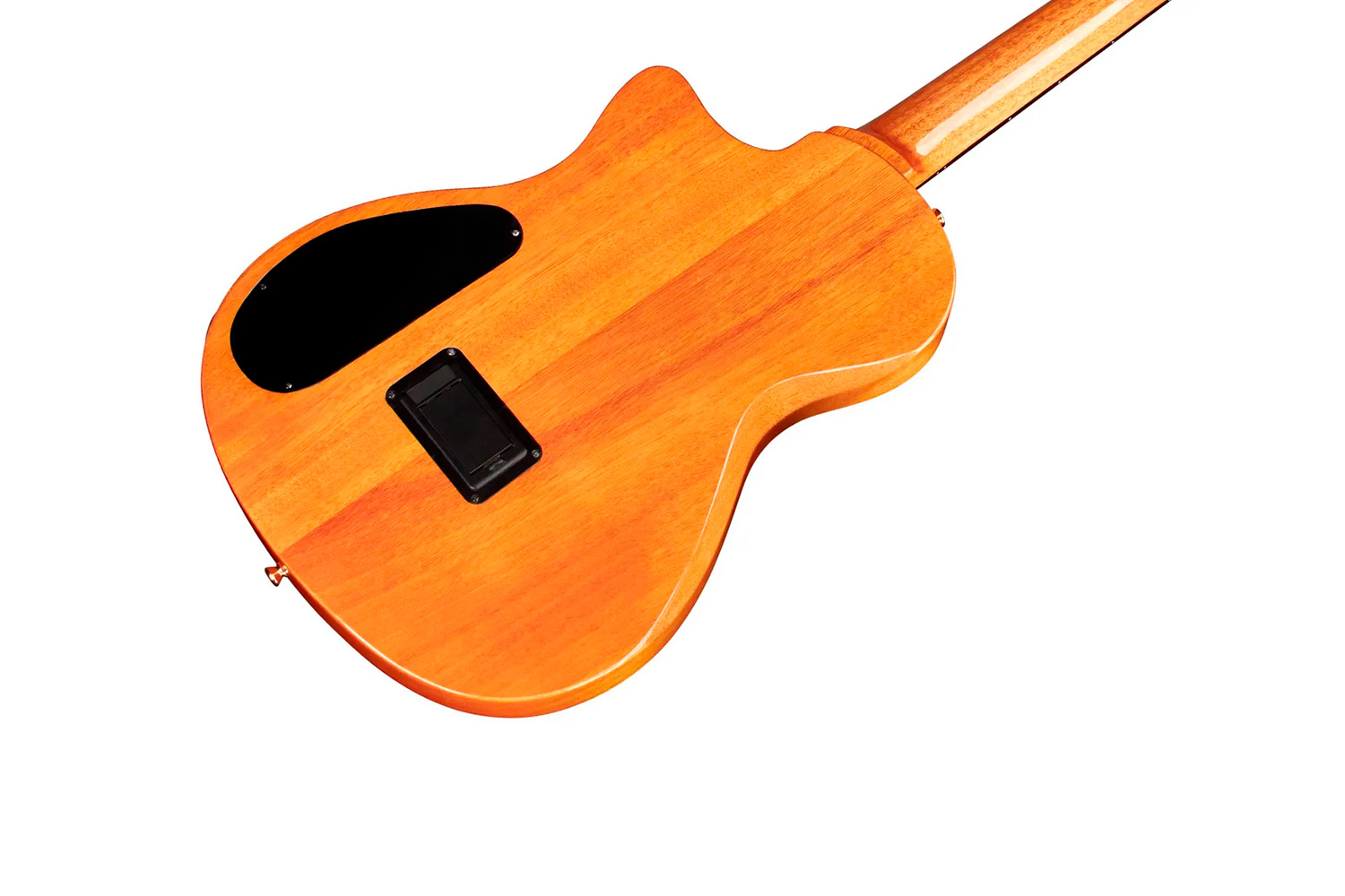 Angled front view of Stage Natural Amber guitar