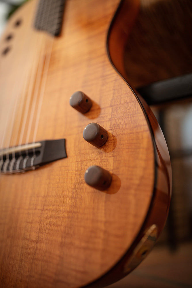 Close-up of Stage Natural Amber knobs