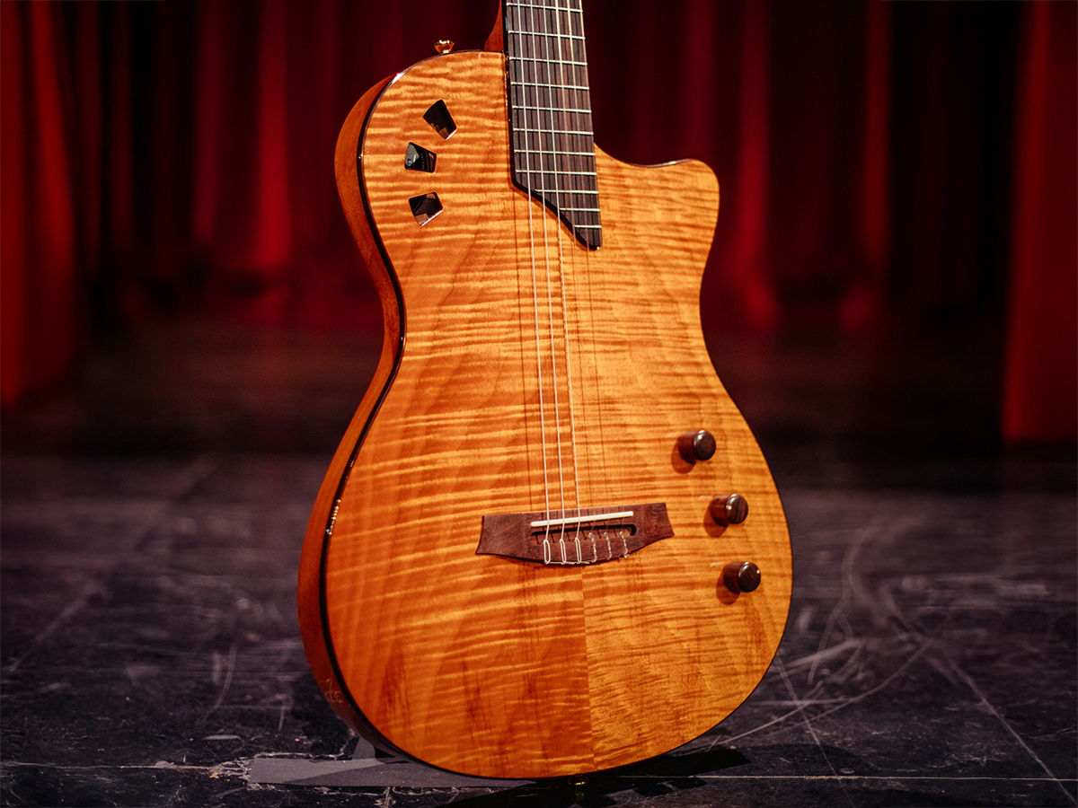 Stage Natural Amber guitar body featuring exotic top veneer