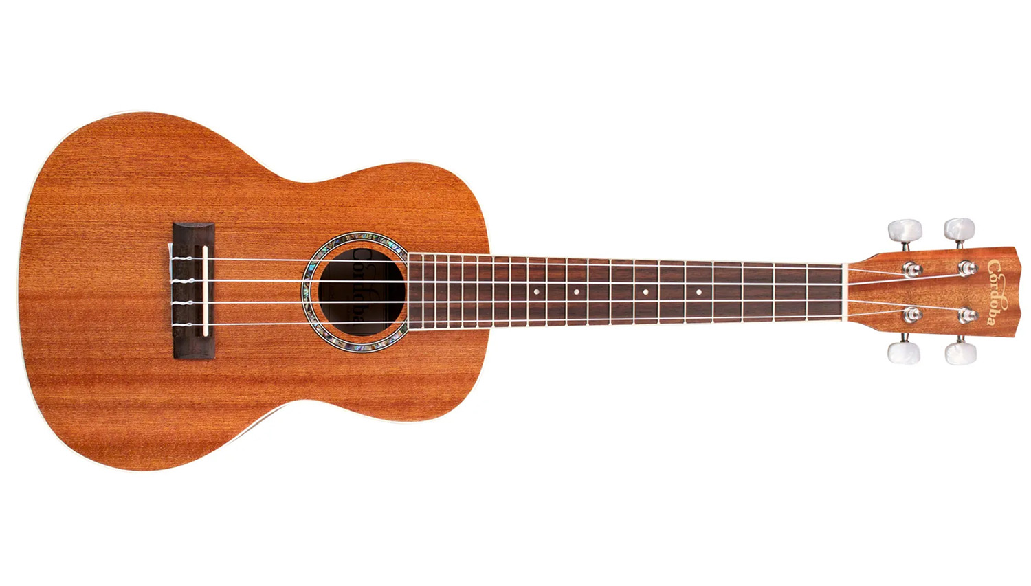 Horizontal side view of 15CM ukulele