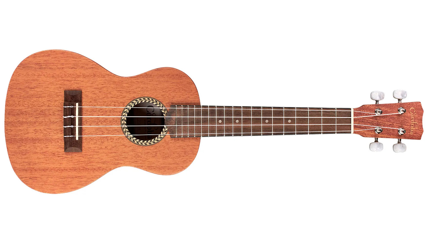 Horizontal front view of 20CM ukulele