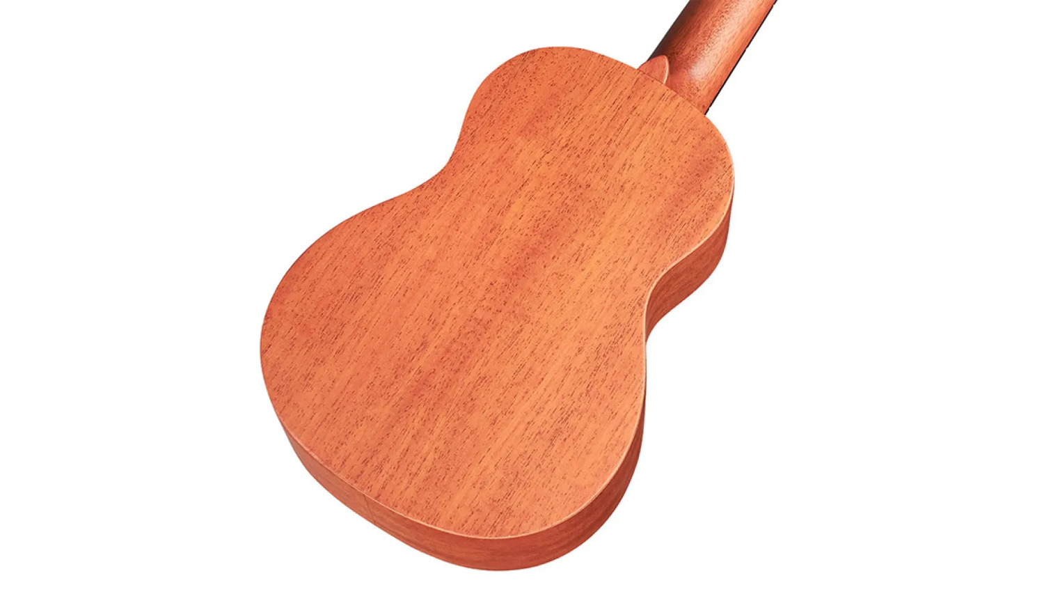 Angled back view of 20SM ukulele