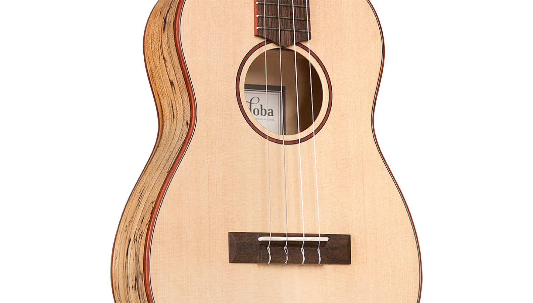 Close-up body view of 24B Spruce ukulele