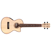 Horizontal front view of 24T-CE Spruce ukulele thumb