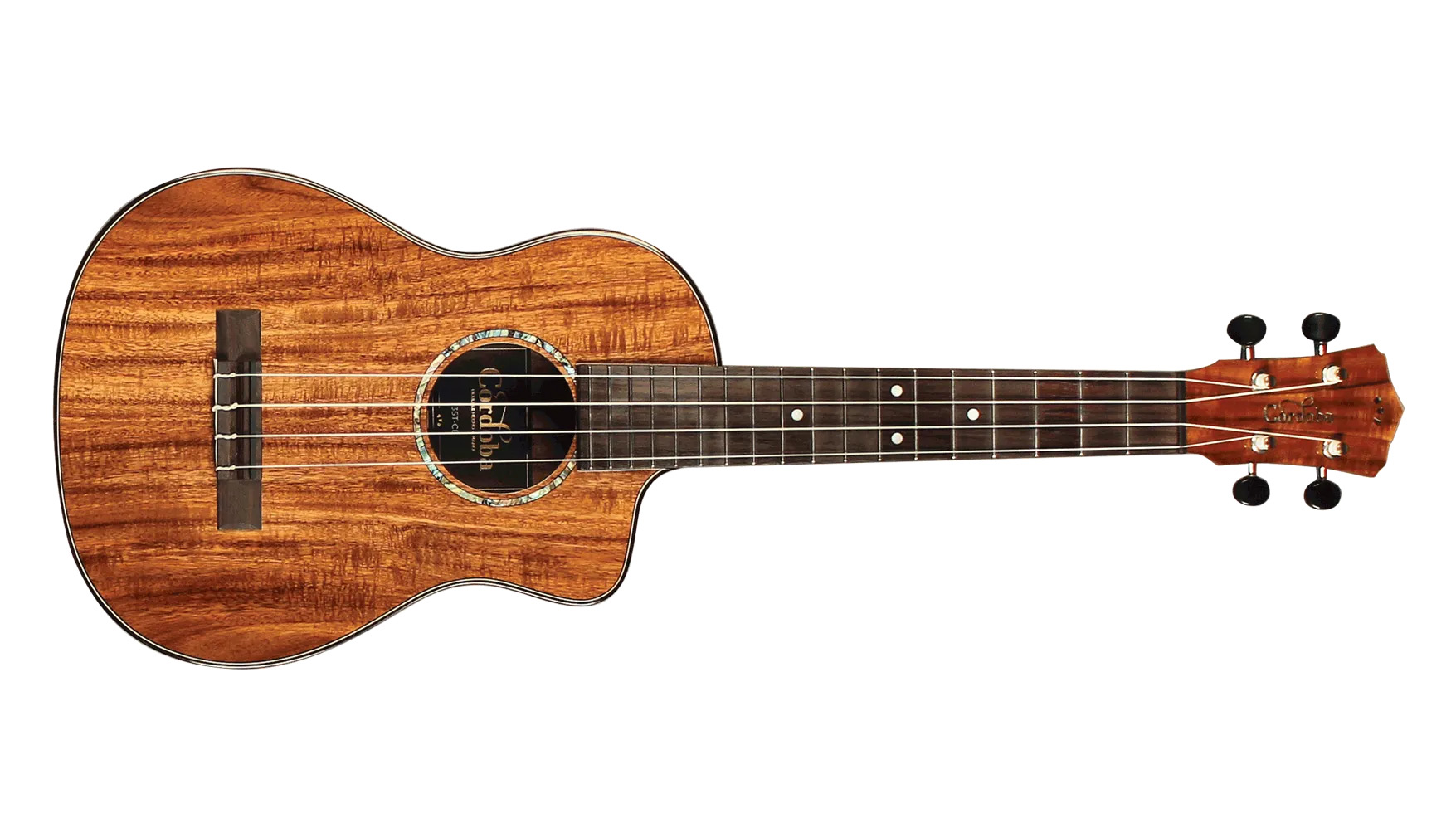 Horizontal front  view of 35T-CE ukulele