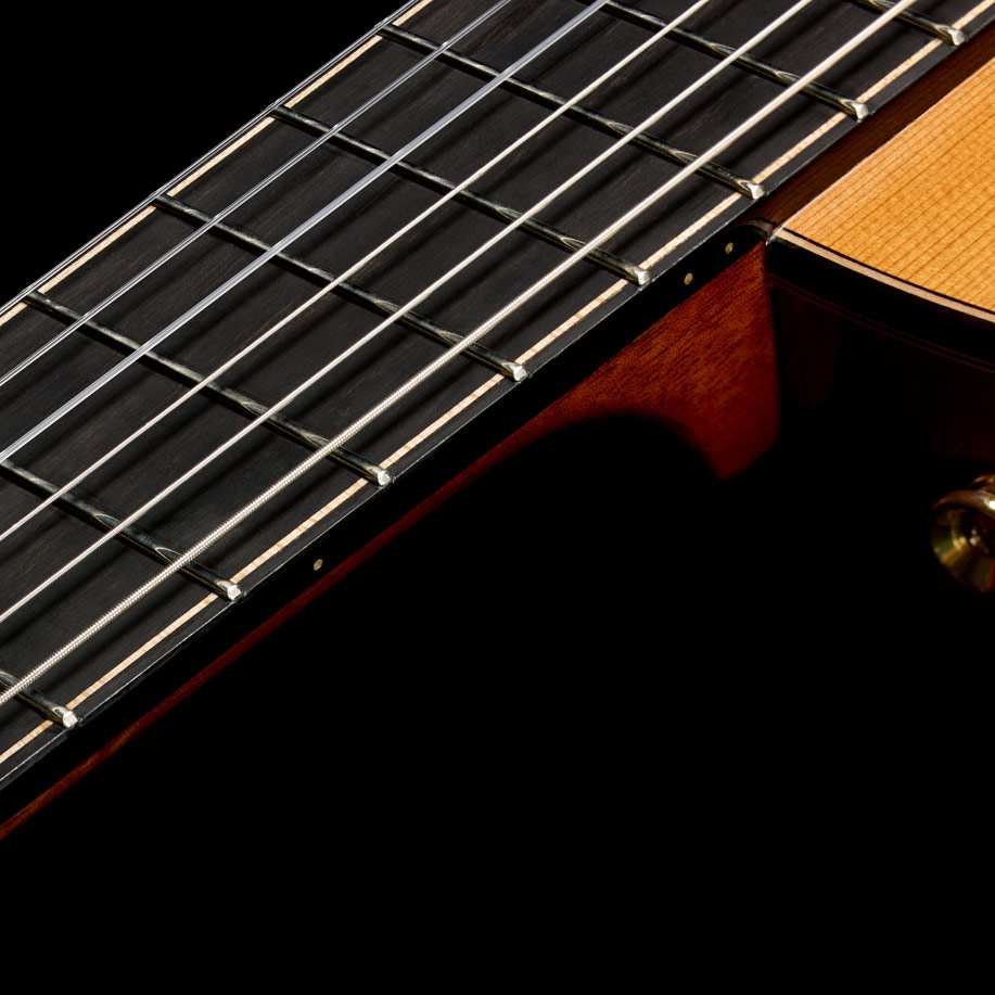 Close-up view of Stage Artist Traditional neck thumb