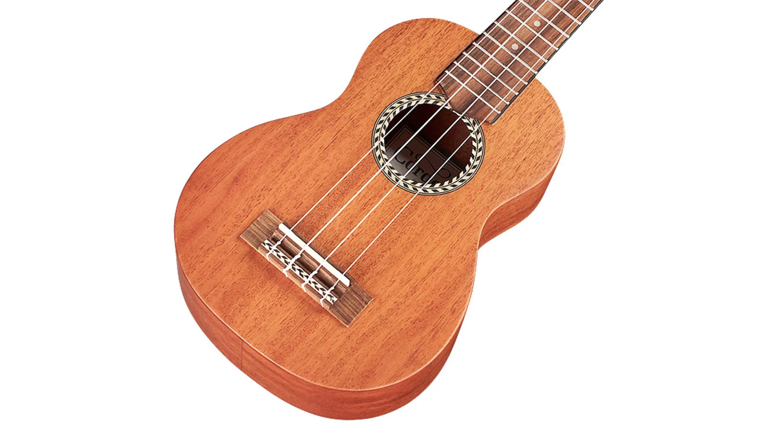 Angled front view of 20SM ukulele