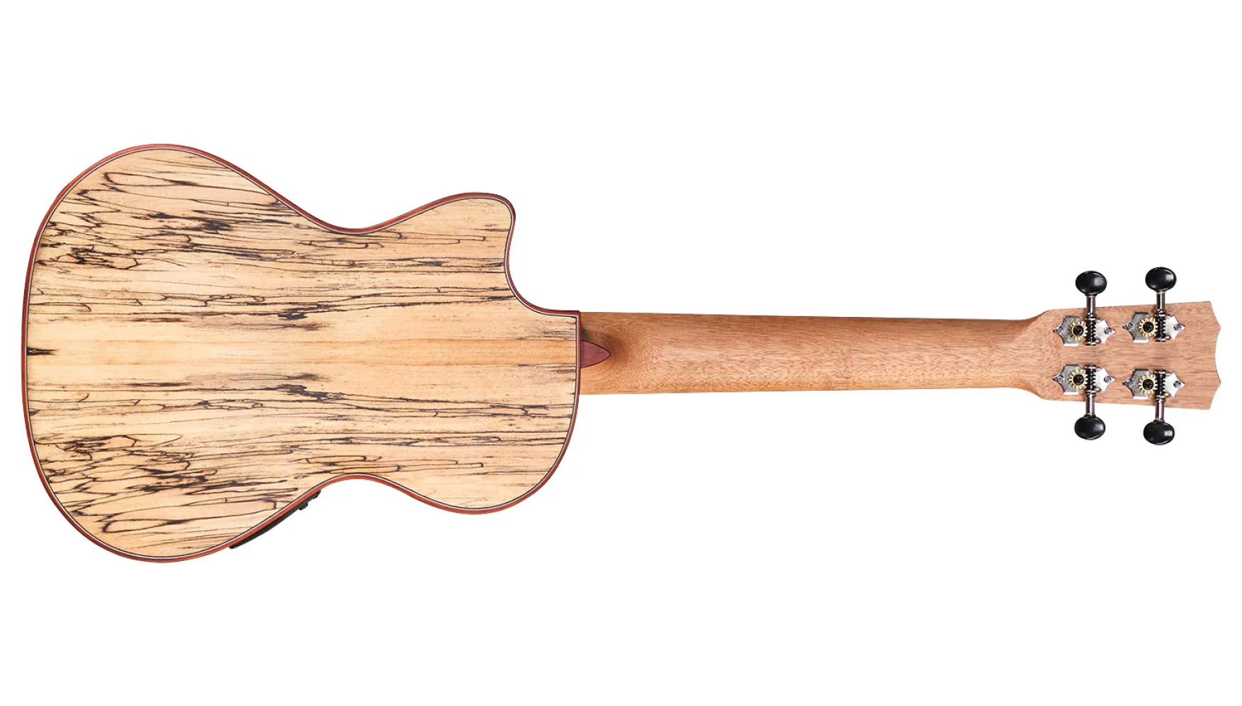 Horizontal back view of 24T-CE Spruce ukulele