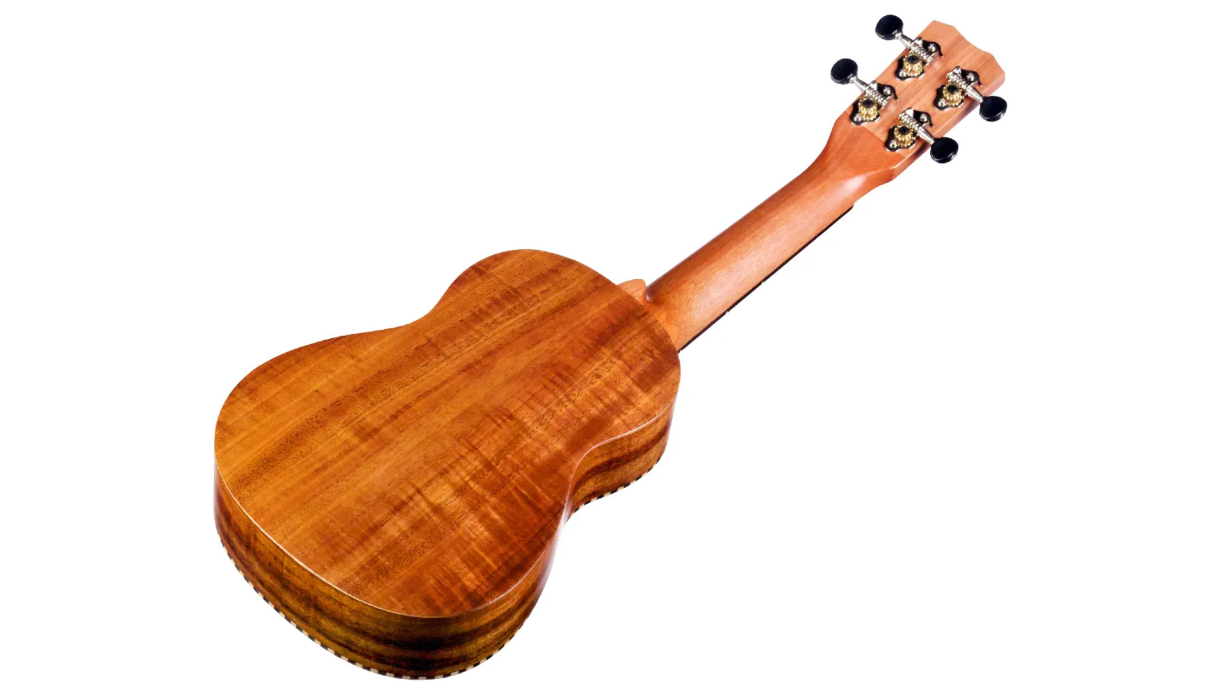 Angled back view of 25S ukulele