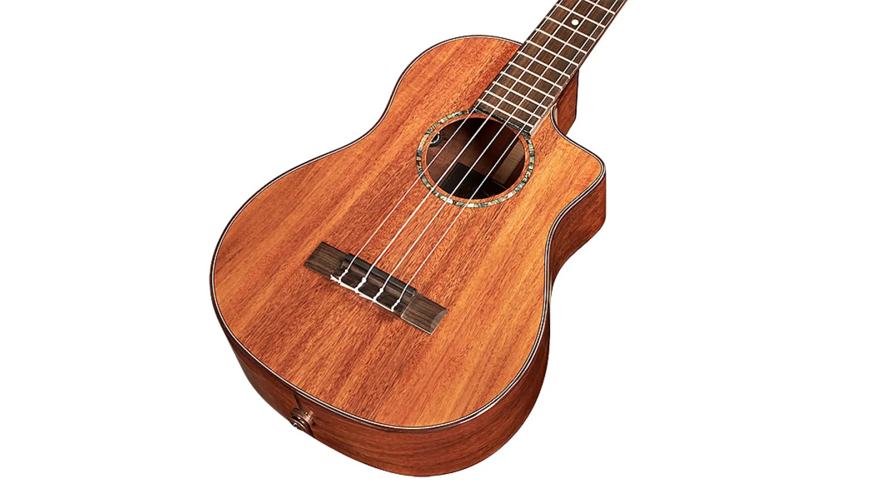 Angled front view of 35T-CE ukulele