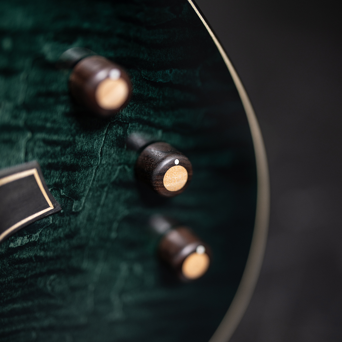 Close-up of Stage Artist Agave Burst showcasing the Stage pickup system