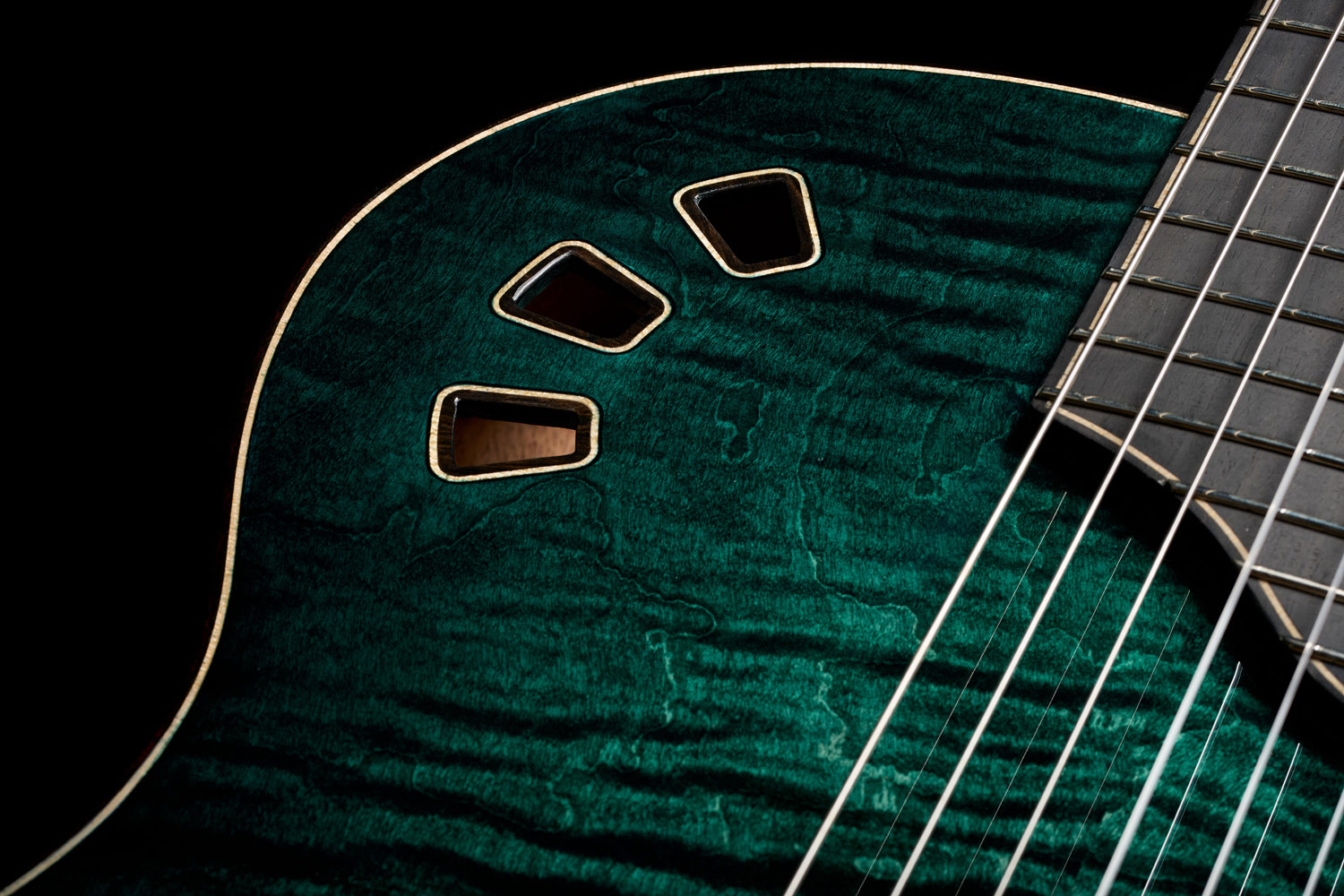 Close-up of Stage Artist Agave Burst soundhole