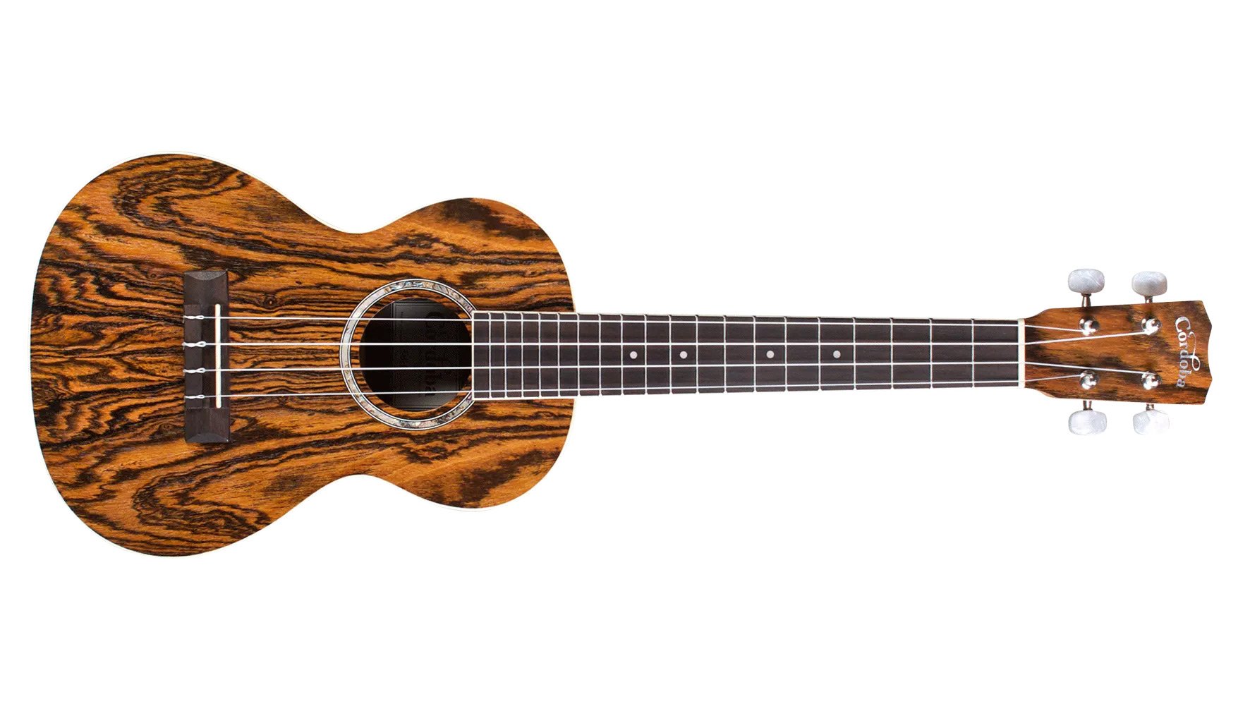 Horizontal front view of 15Tb-E ukulele