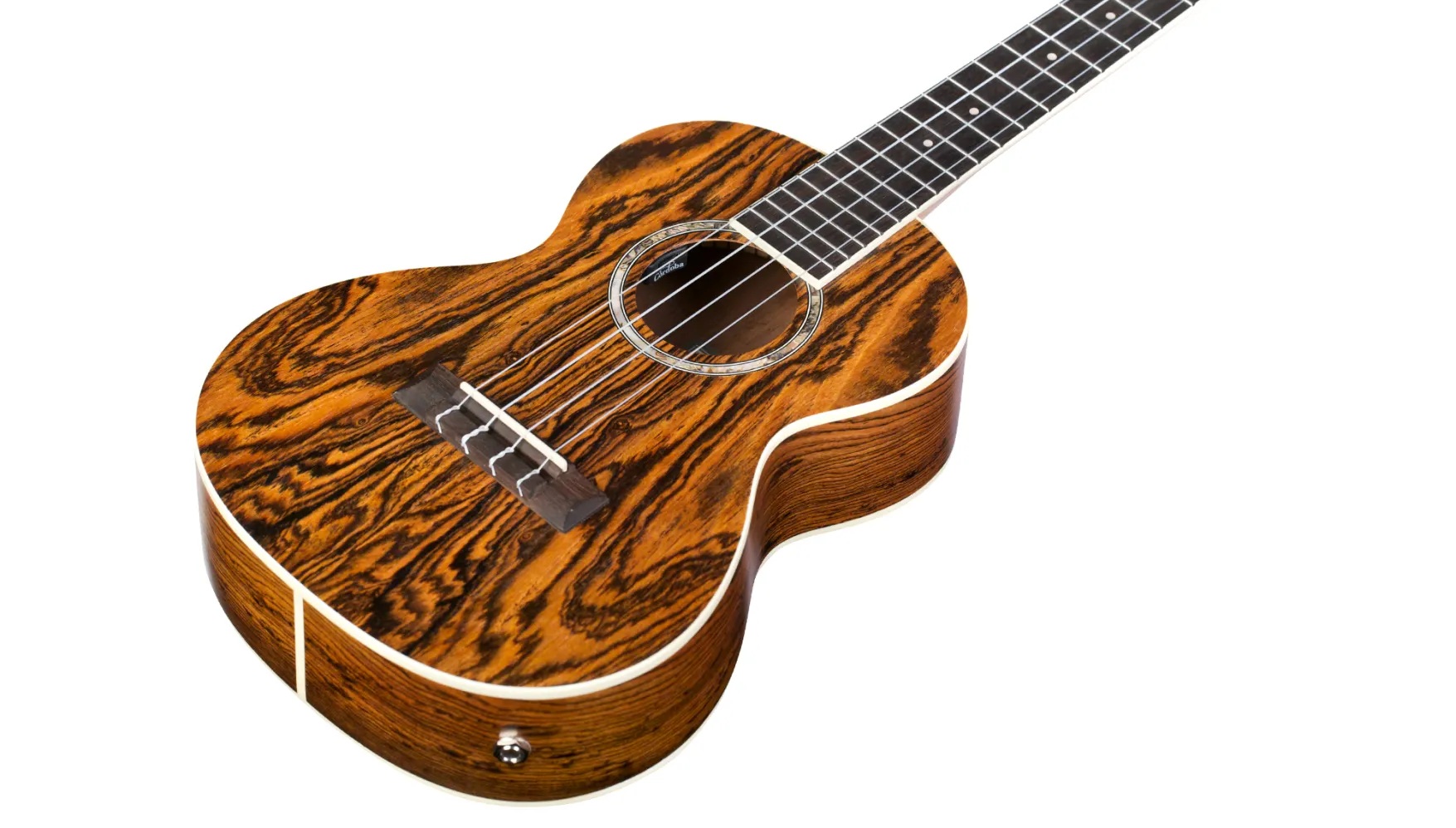 Angled front view of 15Tb-E ukulele