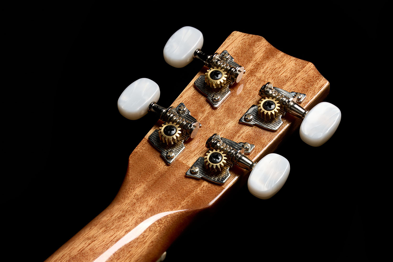 Back of the headstock of Córdoba 15C Catalonia Green ukulele