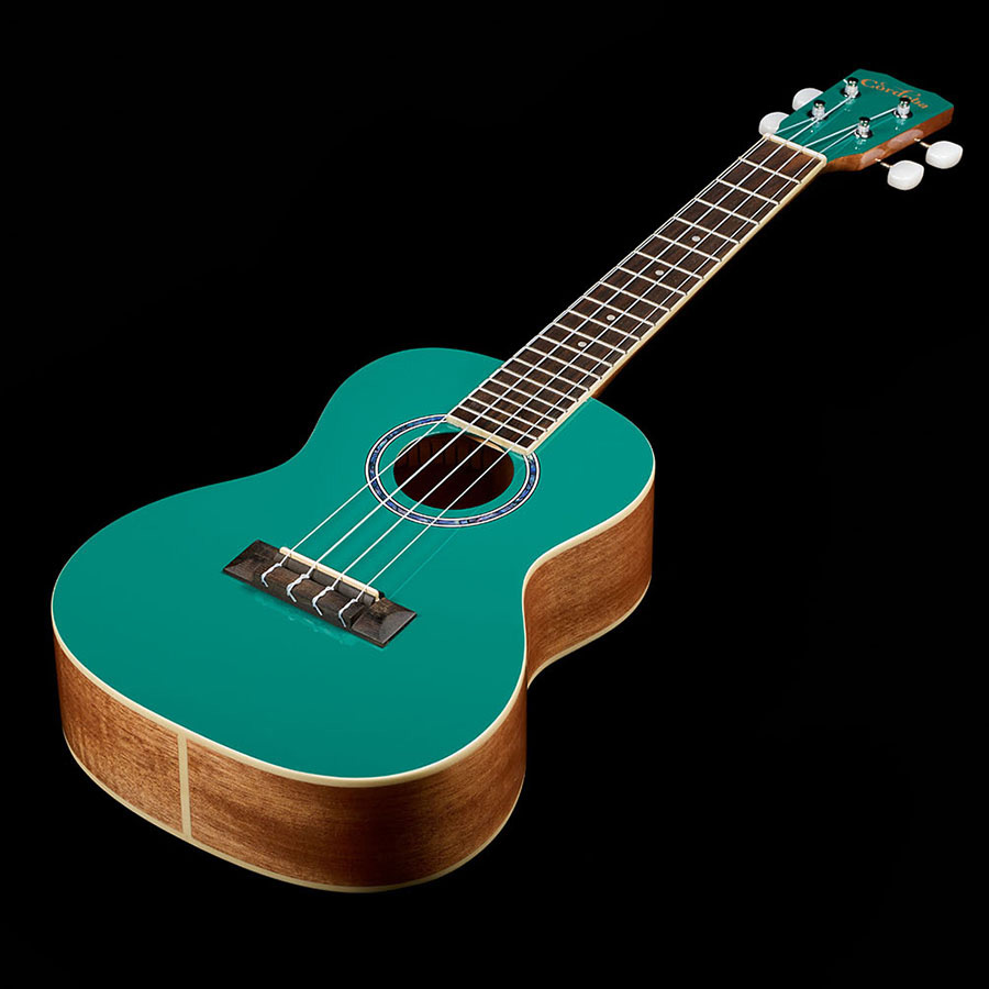 Angled top down view of Córdoba 15C Catalonia Green ukulele thumbnail