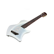Angled front view of Abasi 7 White Burst guitar thumb