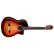 Horizontal side view of Orchestra CE Teardrop Burst thumb